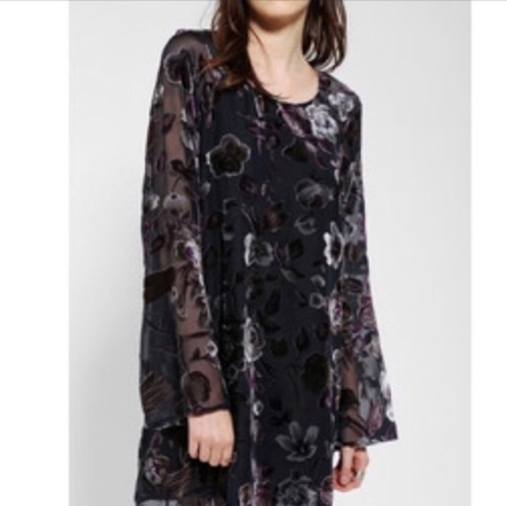 Urban Outfitters floral velvet mini dress